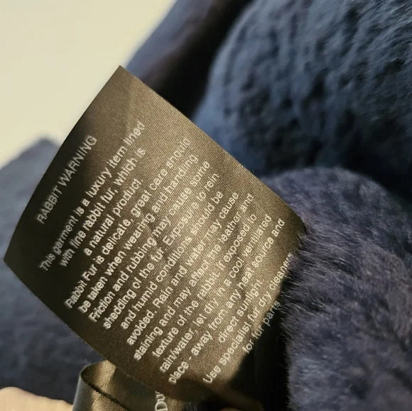 ⭐️ Army Yves Salomon genuine fur lined navy blue parka size 32 - Picture 11 of 16